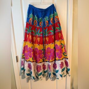 FARM Rio Off-White Vivid Garden Maxi Skirt